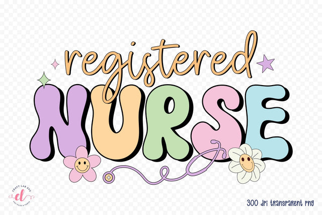 Retro Registered Nurse PNG Sublimation Sublimation CraftLabSVG 