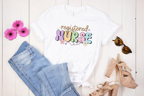 Retro Registered Nurse PNG Sublimation Sublimation CraftLabSVG 