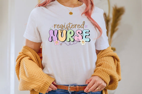 Retro Registered Nurse PNG Sublimation Sublimation CraftLabSVG 