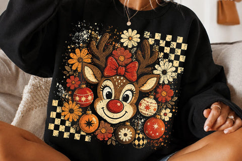 Retro Reindeer Christmas Sublimation PNG SVG DesignDestine 