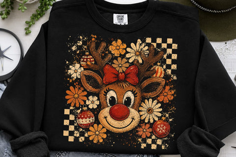 Retro Reindeer Christmas Sublimation PNG SVG DesignDestine 