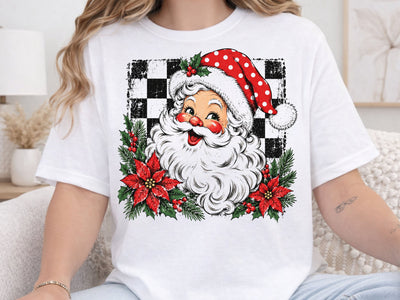Retro Santa Claus Poinsettia PNG Clipart SVG DesignDestine 