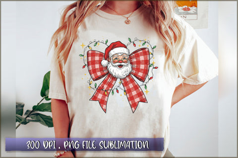 Retro Santa Coquette Christmas Bow Sublimation Sublimation Shetara Begum 