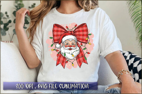 Retro Santa Coquette Christmas Bow Sublimation Sublimation Shetara Begum 