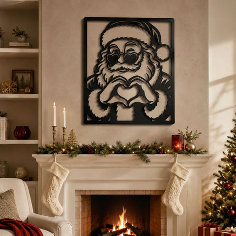 Retro Santa Laser SVG | Christmas Santa DXF | Santa Metal Wall Art | Holiday CNC Plasma Cut File | Christmas Door Hanger Svg SVG HappyDesignStudio 