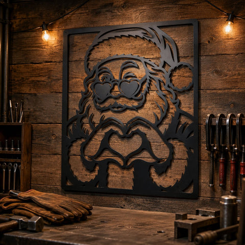 Retro Santa Laser SVG | Christmas Santa DXF | Santa Metal Wall Art | Holiday CNC Plasma Cut File | Christmas Door Hanger Svg SVG HappyDesignStudio 