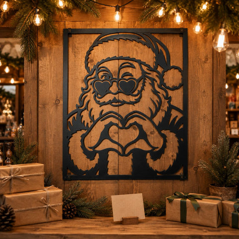 Retro Santa Laser SVG | Christmas Santa DXF | Santa Metal Wall Art | Holiday CNC Plasma Cut File | Christmas Door Hanger Svg SVG HappyDesignStudio 