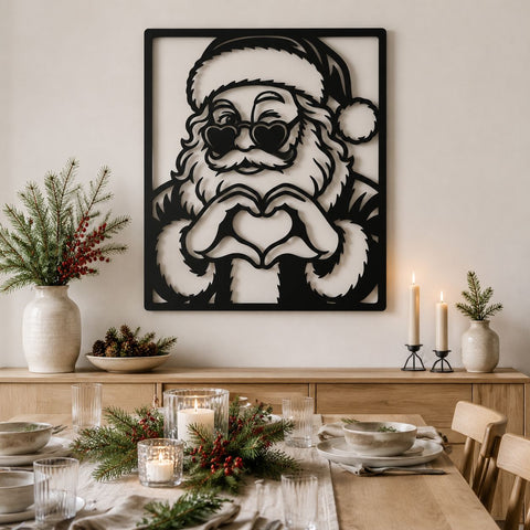 Retro Santa Laser SVG | Christmas Santa DXF | Santa Metal Wall Art | Holiday CNC Plasma Cut File | Christmas Door Hanger Svg SVG HappyDesignStudio 