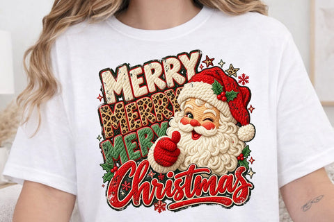 Retro Santa Merry Christmas PNG Design SVG DesignDestine 