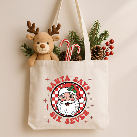 Retro Santa Says Six Seven PNG | Christmas 6-7 Meme Graphic | Vintage Santa Clipart | Funny Holiday Sublimation Design | Christmas Shirt PNG Sublimation HappyDesignStudio 