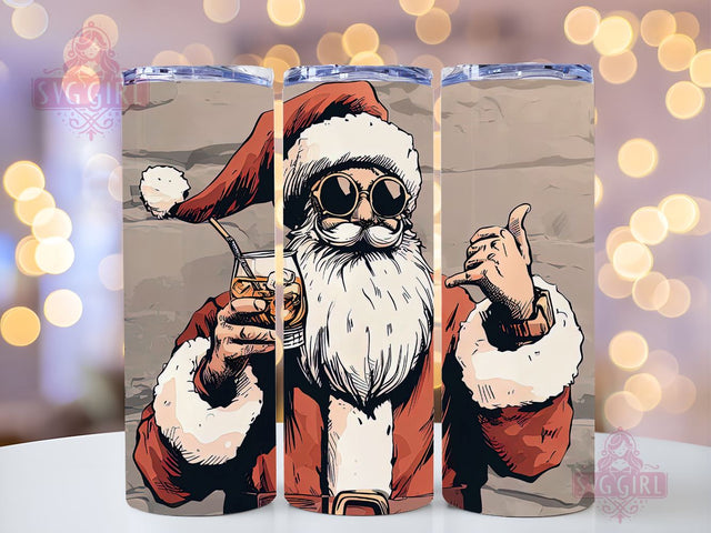 Retro Santa Tumbler Wrap Christmas 20 oz Skinny Tumbler Sublimation Design Digital Download PNG Seamless Design, Christmas Gift, Christmas Decor, Santa Claus Sublimation SvggirlplusArt 