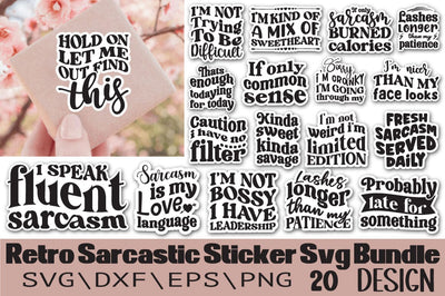 Retro Sarcastic Sticker Svg Bundle SVG Angelina750 