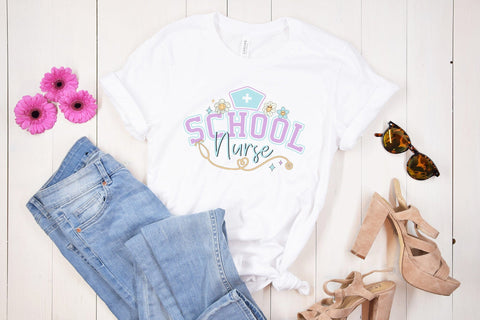 Retro School Nurse Sublimation Design Sublimation CraftLabSVG 