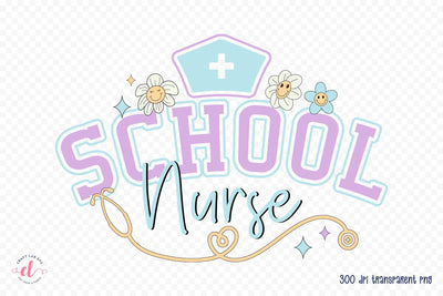 Retro School Nurse Sublimation Design Sublimation CraftLabSVG 