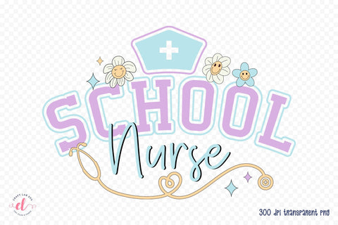 Retro School Nurse Sublimation Design Sublimation CraftLabSVG 