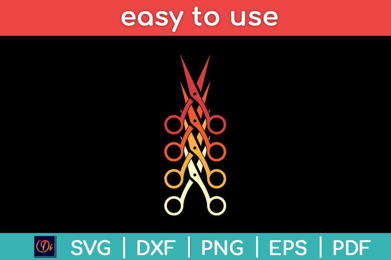 Retro Scissors Hair Stylist Svg Design SVG artprintfile 