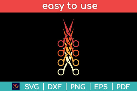 Retro Scissors Hair Stylist Svg Design SVG artprintfile 