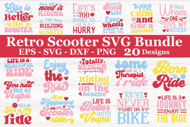 Retro Scooter SVG Bundle, Scooter SVG Bundle, Retro Scooter Bundle, Scooter Design SVG akazaddesign 