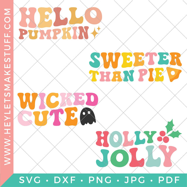 Retro Seasons Bundle Sublimation Hey Let's Make Stuff 