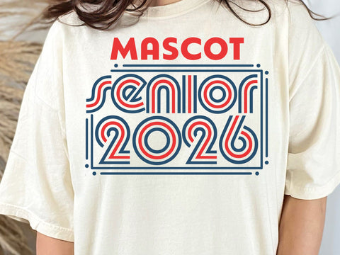 Retro Senior 2026 SVG Mascot Font Svg Graduation Svg Files SVG DesignDestine 