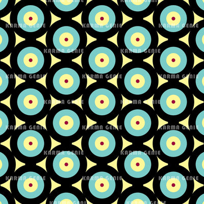 Retro Seventies Big Circles Mid Century Pattern Digital Paper Digital Pattern Karma Genie Graphics 