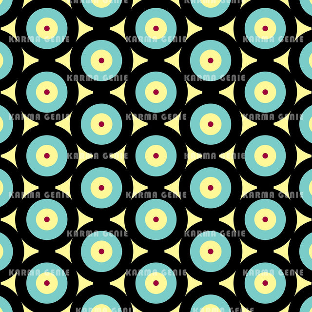Retro Seventies Big Circles Mid Century Pattern Digital Paper Digital Pattern Karma Genie Graphics 
