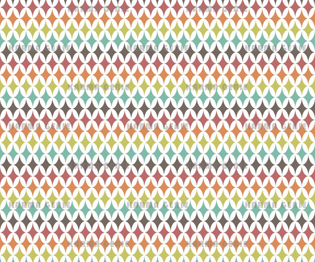 Retro Seventies Mid Century Colorful Abstract Background Pattern Digital Paper Digital Pattern Karma Genie Graphics 