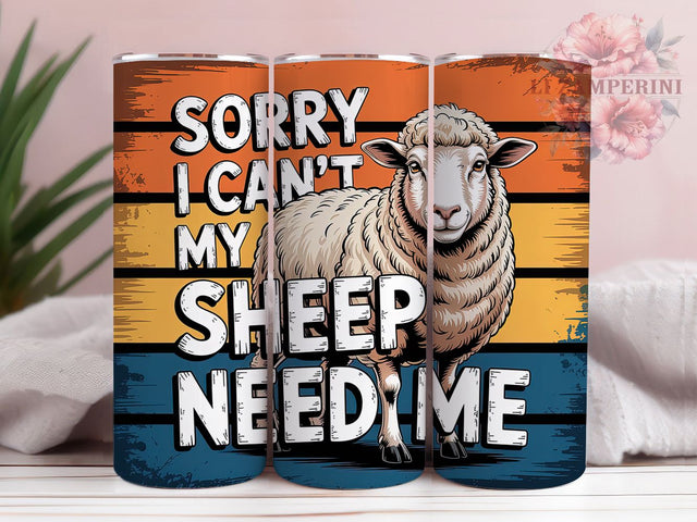 Retro Sheep Farm 20oz Tumbler, Stylized Sheep, Funny Quote, Tumbler Wrap, Sublimation Design, Farm Humor, 20oz Tumbler Sublimation Li Zamperini 