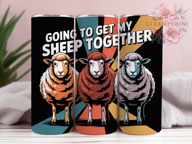Retro Sheep Humor 20oz Tumbler, Stylized Sheep, Funny Quote, Tumbler Wrap, Sublimation Design, Farm Animal, 20oz Tumbler Sublimation Li Zamperini 