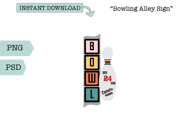 Retro Sign SVG/Sublimation-Bowling Alley Sign SVG Sharia Morton Designs 
