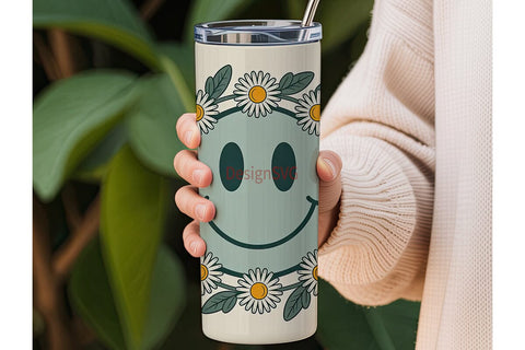 Retro Smiley 20oz Tumbler Wrap Sublimation DesignSVG 