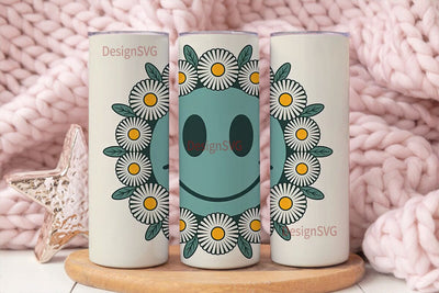 Retro Smiley 20oz Tumbler Wrap Sublimation DesignSVG 