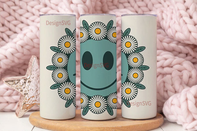 Retro Smiley 20oz Tumbler Wrap Sublimation DesignSVG 
