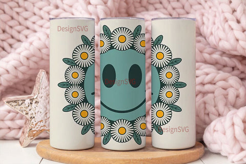 Retro Smiley 20oz Tumbler Wrap Sublimation DesignSVG 