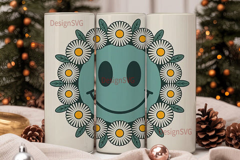 Retro Smiley 20oz Tumbler Wrap Sublimation DesignSVG 