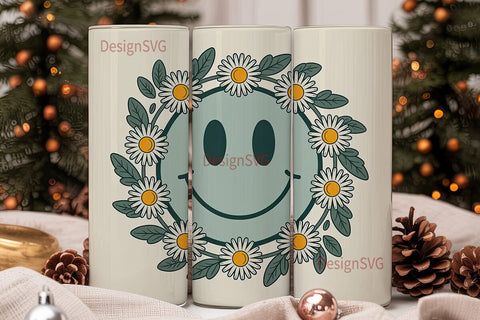 Retro Smiley 20oz Tumbler Wrap Sublimation DesignSVG 