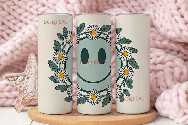 Retro Smiley 20oz Tumbler Wrap Sublimation DesignSVG 