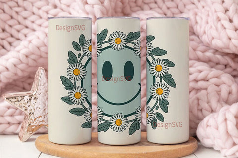Retro Smiley 20oz Tumbler Wrap Sublimation DesignSVG 