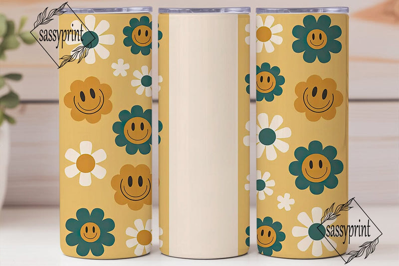 Retro Smiley 20oz Tumbler Wrap Sublimation sassyprint 