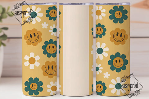 Retro Smiley 20oz Tumbler Wrap Sublimation sassyprint 