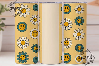 Retro Smiley 20oz Tumbler Wrap Sublimation sassyprint 