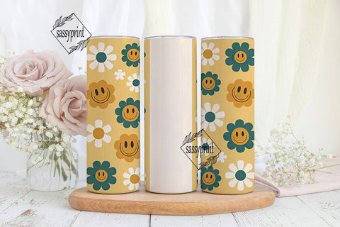 Retro Smiley 20oz Tumbler Wrap Sublimation sassyprint 