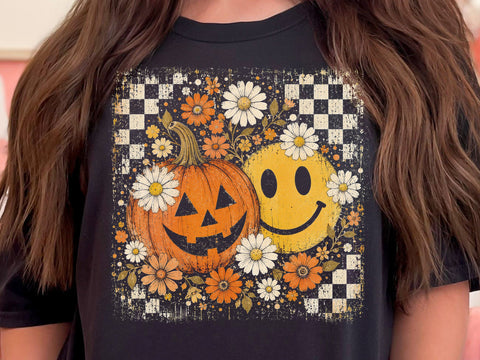 Retro Smiley Pumpkin Ghost PNG Bundle SVG DesignDestine 