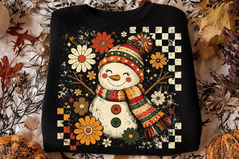 Retro Snowman Christmas Sublimation PNG SVG DesignDestine 