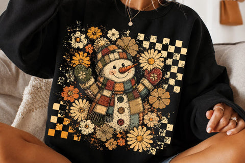 Retro Snowman Christmas Sublimation PNG SVG DesignDestine 