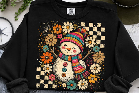 Retro Snowman Christmas Sublimation PNG SVG DesignDestine 