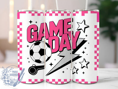 Retro Soccer Game Day 20oz Tumbler, Game Day Design, Sublimation Wrap, 20oz Tumbler Design, Sports Gift, PNG Tumbler Wrap, Soccer Theme Sublimation ToriDesigns 