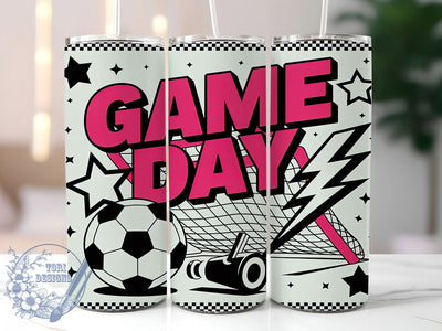 Retro Soccer Game Day 20oz Tumbler, Game Day Design, Sublimation Wrap, 20oz Tumbler Design, Sports Gift, PNG Tumbler Wrap, Soccer Theme Sublimation ToriDesigns 