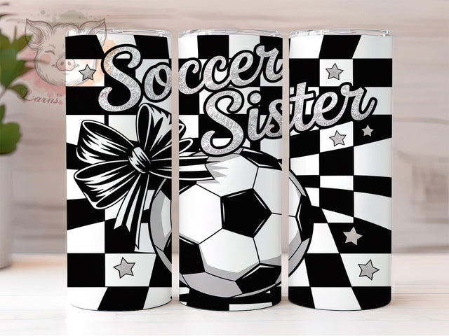 Retro Soccer Sister 20oz Tumbler Wrap, Soccer Sister Design, Sports Wrap, Sublimation Wrap, 20oz Tumbler Design, PNG Tumbler Wrap, Athletic Theme Sublimation Lara' s Designs 