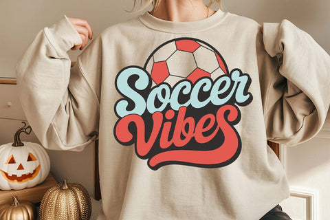 Retro Soccer Vibes SVG PNG: Game Day Sublimation Design SVG DesignDestine 